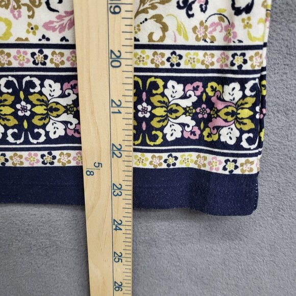 Ann Taylor Blouse 3/4 Sleeve Ivory Green Pink Floral‎  Size Medium - Picture 4 of 5